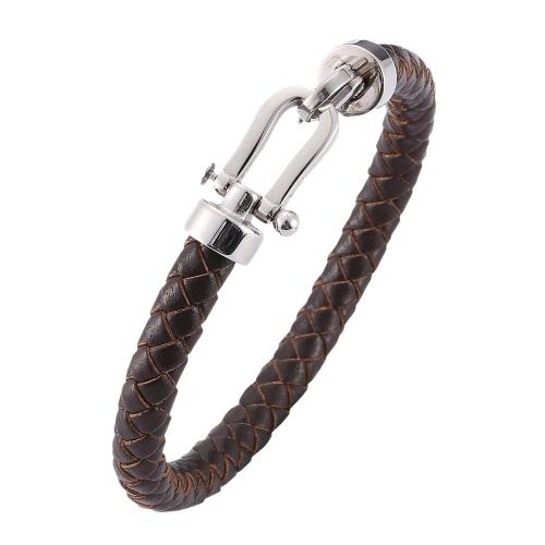 PU cavo bracciali, with 304 acciaio inox, gioielli di moda & lunghezza differente per scelta & unisex, nessuno, Venduto da PC