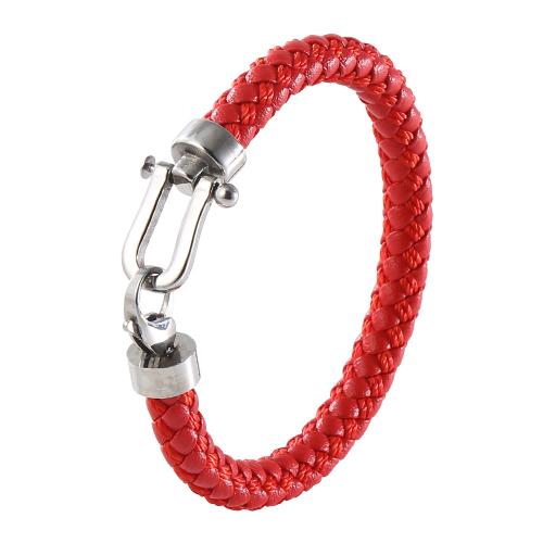 PU cavo bracciali, with 304 acciaio inox, gioielli di moda & lunghezza differente per scelta & per l'uomo, nessuno, Venduto da PC