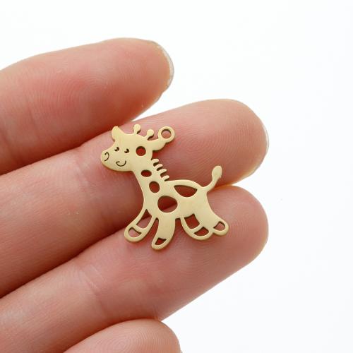 Acciaio inossidabile Animal Ciondoli, 304 acciaio inox, giraffa, placcato, DIY, nessuno, 15x20mm, 5PC/borsa, Venduto da borsa