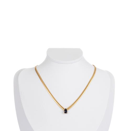 Titan stål halsband, micro bana cubic zirconia & för kvinna, fler färger för val, Längd Ca 41-50 cm, Säljs av PC