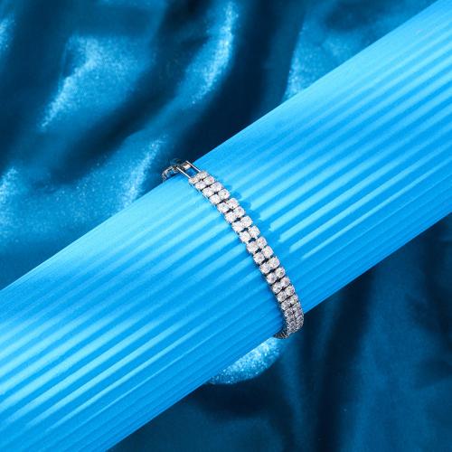 Titanium Steel Bracelet & Bangle, plated, micro pave cubic zirconia & for woman, more colors for choice, Length 16 cm, Sold By PC