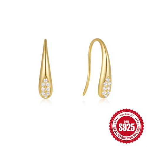 925 Sterling Silver Buail Earring, Teardrop, micrea réiteach zirconia ciúbach & do bhean, dathanna níos mó le haghaidh rogha, 18.50x45mm, Díolta De réir Péire