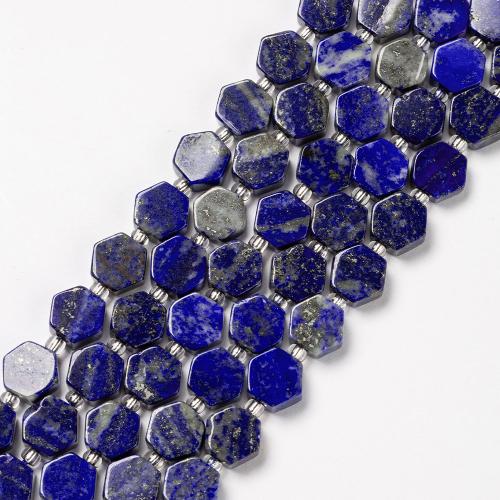 Lapis Lazuli Pärlor, Hexagon, mode smycken & DIY, lapislazulien, 9mm, Såld Per Ca 38 cm Strand