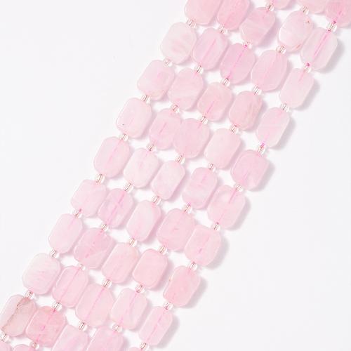 Korálky přírodní Rose Quartz, Obdélník, módní šperky & DIY, růžový, 10x12mm, Prodáno za Cca 38 cm Strand