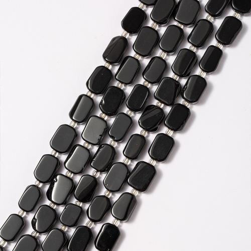 Crna Obsidian perle, Opsidijan, Pravokut, modni nakit & možete DIY, crn, 10x12mm, Prodano Per Približno 38 cm Strand