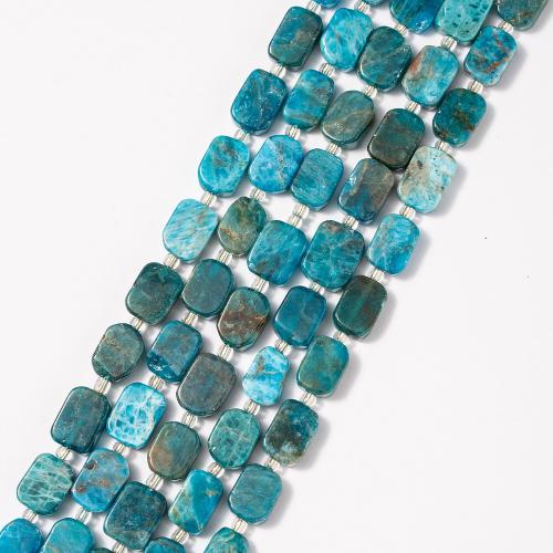 Gemstone smykker perler, apatitter, Rektangel, mode smykker & du kan DIY, blandede farver, 10x12mm, Solgt Per Ca. 38 cm Strand