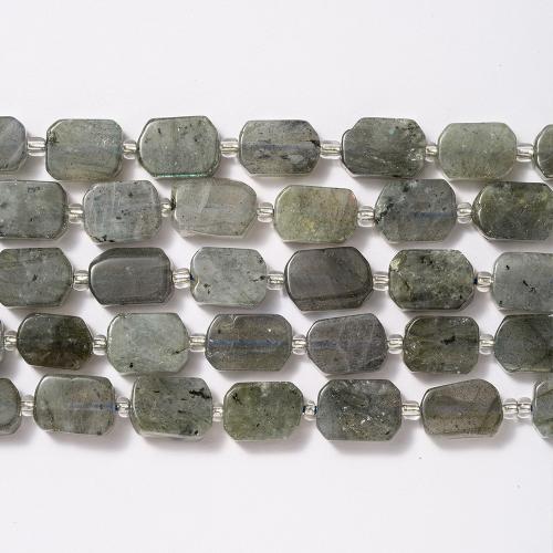 Perles en labradorite, rectangle, bijoux de mode & DIY, gris, 10x12mm, Vendu par Environ 38 cm brin