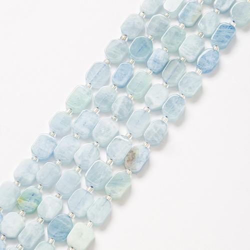 Edelstein Schmuckperlen, Aquamarin, Rechteck, Modeschmuck & DIY, seeblau, 10x12mm, verkauft per ca. 38 cm Strang