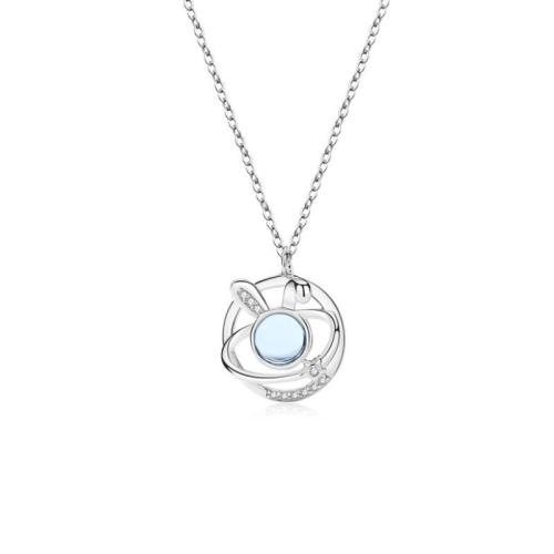 Circón cúbico micr3ofono pavimenta collar de plata esterlina, Plata de ley 925, con Cristal de murano, Joyería & micro arcilla de zirconia cúbica & para mujer, más colores para la opción, Vendido por UD