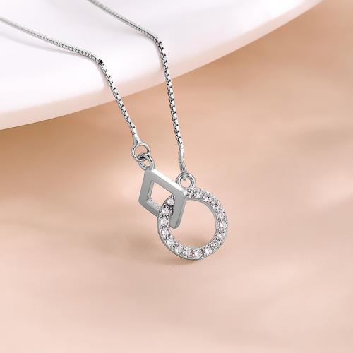 Circón cúbico micr3ofono pavimenta collar de plata esterlina, Plata de ley 925, con 5cm extender cadena, Joyería & micro arcilla de zirconia cúbica & para mujer, más colores para la opción, longitud aproximado 40 cm, Vendido por UD