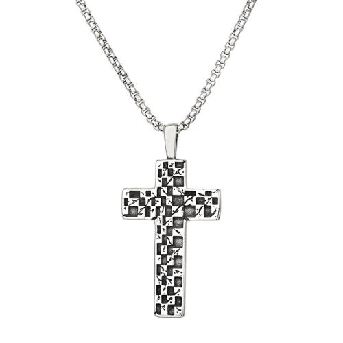 Nerezová ocel Cross Přívěsky, 304 Stainless Steel, Kříž, DIY, Původní barva, 47x30mm, Prodáno By PC