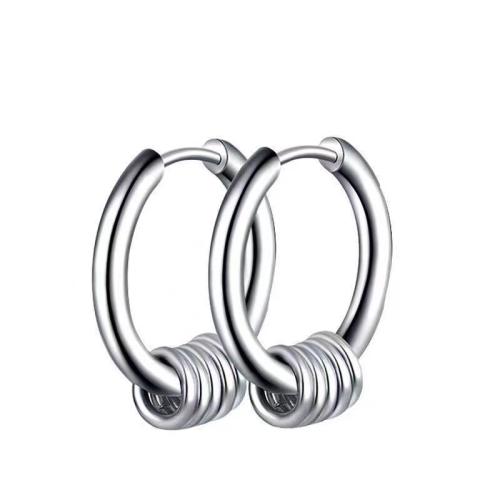 Huggie Hoop Korvakorut, 304 Stainless Steel, Unisex & erikokoisia valinnalle, alkuperäinen väri, Myymät Pair