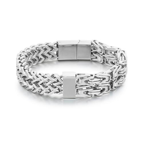 Edelstahl Schmuck Armband, 304 Edelstahl, Modeschmuck & für den Menschen, keine, 12mm, Länge 21 cm, verkauft von PC