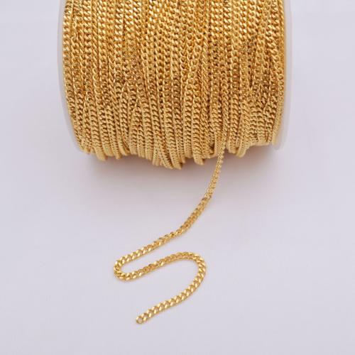 Messing Curb Chain, gold plated, DIY & verschillende grootte voor keus, nikkel, lood en cadmium vrij, Verkocht door m