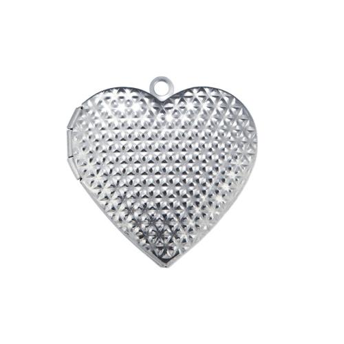 Lo zinco in lega Locket pendenti, 304 acciaio inox, Cuore, placcato, con medaglione foto & stili diversi per la scelta, colore originale, Venduto da PC