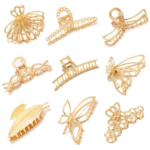 Haar Claw Clips, Koper legering, plated, verschillende stijlen voor de keuze & voor vrouw, gouden, Verkocht door PC