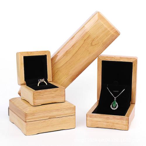 Hout sieraden set box, met Pluche, Stofdicht & verschillende stijlen voor de keuze, khaki, Verkocht door PC