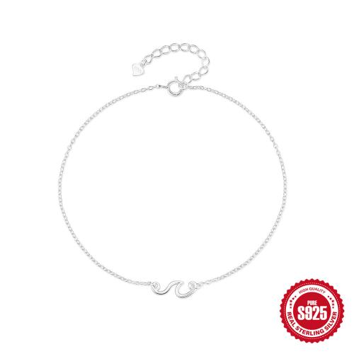 925 Sterling Sølv anklet, med 1.18inch extender kæde, Micro Pave cubic zirconia & for kvinde, Længde Ca. 7.87 inch, Solgt af PC