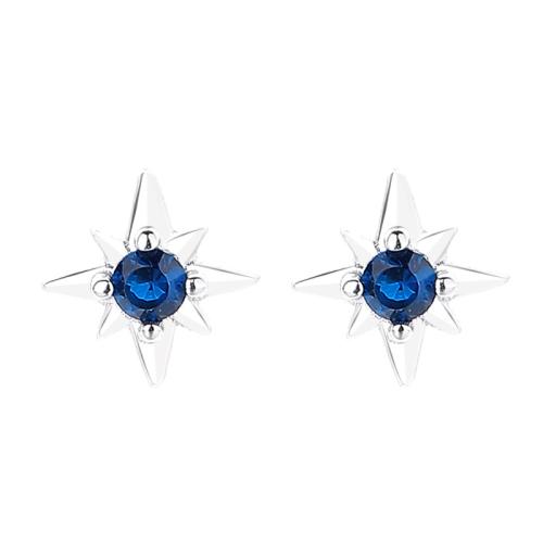 925 sterling zilver Stud Earring, met turkoois, Acht Point Star, voor vrouw & met zirkonia, meer kleuren voor de keuze, 6mm, Verkocht door pair