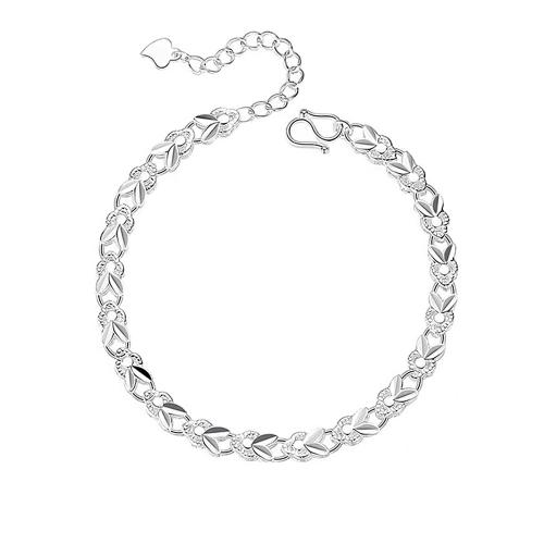 925 Sterling Silver Bracelet, le 1.6inch slabhra extender, Coinín, do bhean & log, Fad Thart 6.3 Inse, Díolta De réir PC