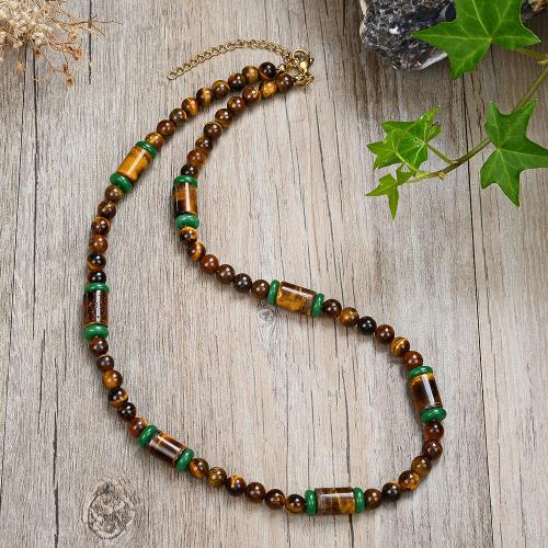 Natural Gemstone Necklace Natural Stone with 316 Stainless Steel fashion jewelry & Unisex Length Approx 45 cm Sold By PC