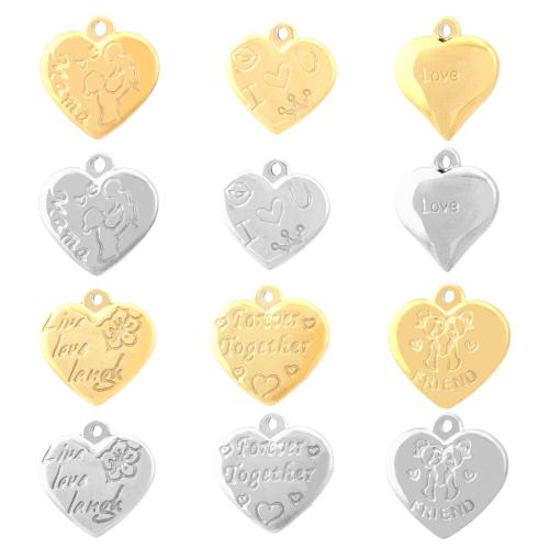 Stainless Steel Heart Pendants 304 Stainless Steel Vacuum Ion Plating fashion jewelry & DIY Sold By PC