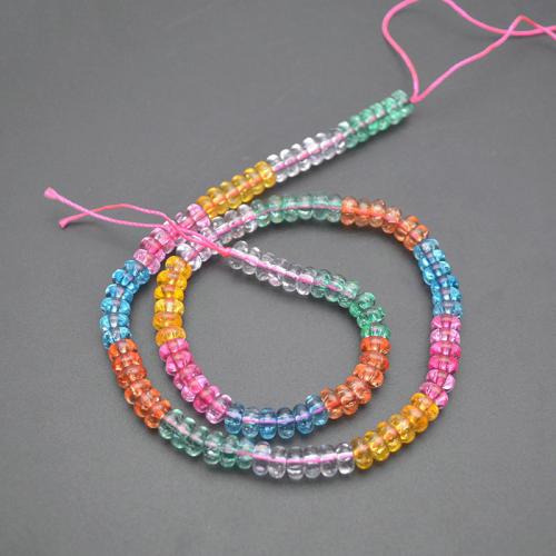 Grânulos de cristal, polido, joias de moda & DIY, multi-colorido, 3x6mm, vendido para Aprox 38-39 cm Strand