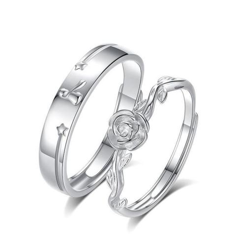 Par Finger Ringar, Mässing, mode smycken & Unisex & olika stilar för val, Storlek:7, Säljs av PC