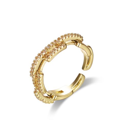 Cúbicos Circonia Micro Pave anillo de latón, metal, Joyería & micro arcilla de zirconia cúbica & para mujer, tamaño:7, Vendido por UD