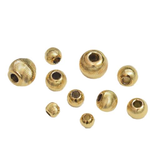 Brass Jewelry Beads Round gold color plated DIY nickel lead & cadmium free Approx Sold By Bag