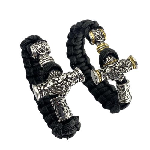 Bracciale gioielli in acciaio inossidabile, 304 acciaio inox, with corda in nylon, placcato, unisex & formato differente per scelta, nessuno, Venduto da PC