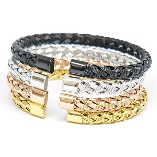 Rozsdamentes acél bangle, 304 rozsdamentes acél, galvanizált, egynemű, több színt a választás, Belső átmérő:Kb 60mm, Által értékesített PC