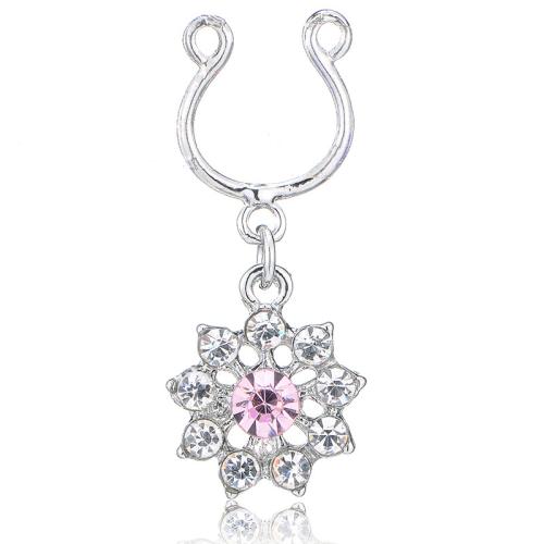 Corpo gioielli a catena, lega in zinco, with 316 acciaio inox, placcato, Micro spianare cubic zirconia & per la donna, bianco, 1.6*11*8/5, Venduto da PC