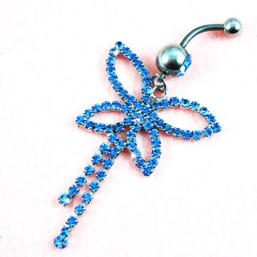 Acier inoxydable anneau de ventre, Acier inoxydable 304, pavé de micro zircon & pour femme, plus de couleurs à choisir, 5MM steel ball *1.6*11MM bend rod, Vendu par PC