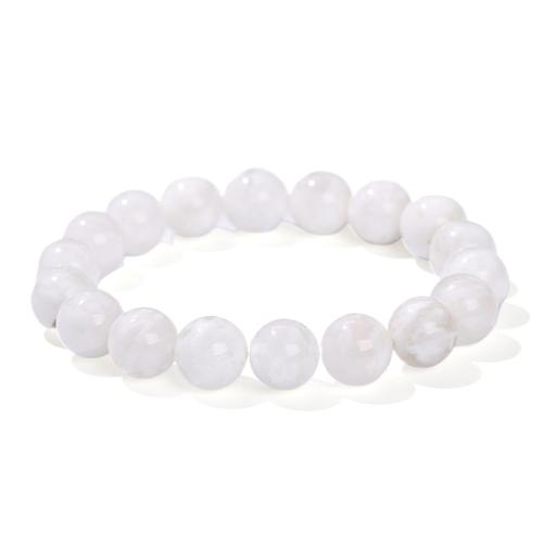 cuarzo fantasma Pulsera, Esférico, hecho a mano, diverso tamaño para la opción & para mujer, Blanco, longitud aproximado 7-9 Inch, Vendido por UD