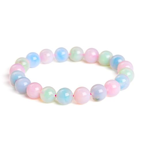 Agate bracelet, Rond, fait à la main, envoyé au hasard & normes différentes pour le choix & pour femme, multicolore, Longueur Environ 7-9 pouce, Vendu par PC