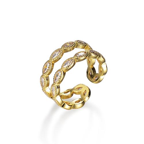 Kubieke Circonia Micro Pave Brass Ring, Messing, mode sieraden & micro pave zirconia & voor vrouw, Maat:7, Verkocht door PC