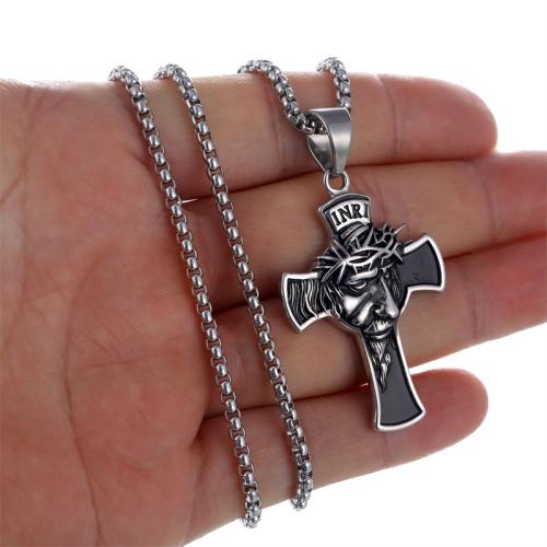 Nerezová ocel Cross Přívěsky, 304 Stainless Steel, různé styly pro výběr, více barev na výběr, Prodáno By PC