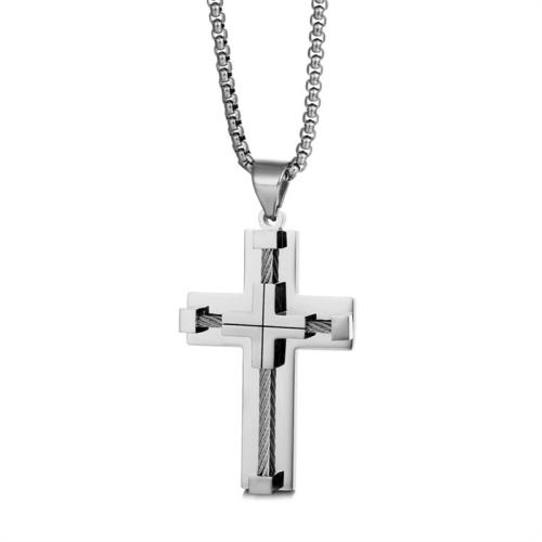 Nerezová ocel Cross Přívěsky, 304 Stainless Steel, Kříž, různé styly pro výběr, Původní barva, Prodáno By PC