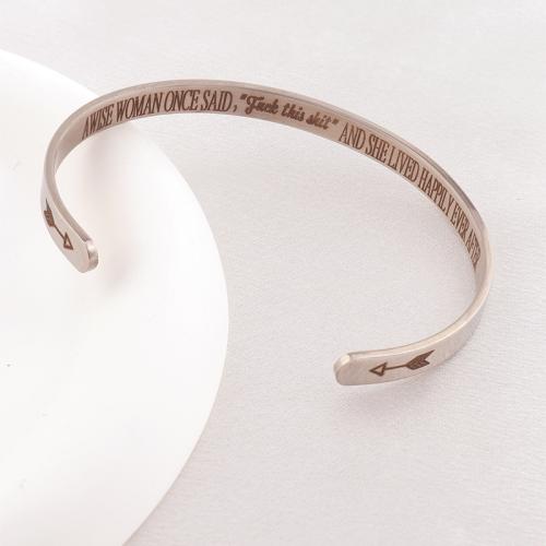 Nerūdijančio plieno Bangle, 304 Nerūdijantis plienas, padengtą, moters, sidabras, Pardavė PC