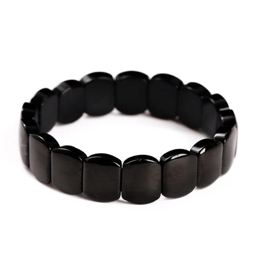 Turmalina negra Pulsera, Patrón Geométrico, hecho a mano, Joyería & unisexo, longitud aproximado 8-9 Inch, Vendido por UD