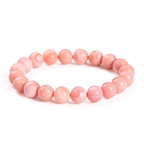 Pink Opal Armbånd, Runde, håndlavet, forskellig størrelse for valg & for kvinde, Længde Ca. 7-9 inch, Solgt af PC