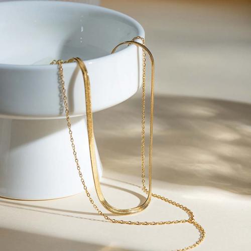 Stainless Steel Jewelry Necklace 304 Stainless Steel plated fashion jewelry golden Sold By PC