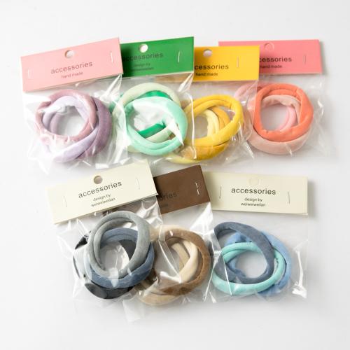 Elastische haarband, Doek, breien, voor vrouw, meer kleuren voor de keuze, 45mm, 3pC's/Bag, Verkocht door Bag