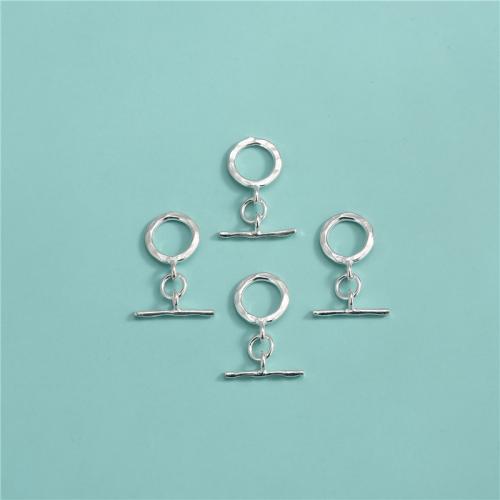 Sterling Sølv toggle lås, 925 Sterling Sølv, du kan DIY, sølv, 11.60x16.90mm, Solgt af PC