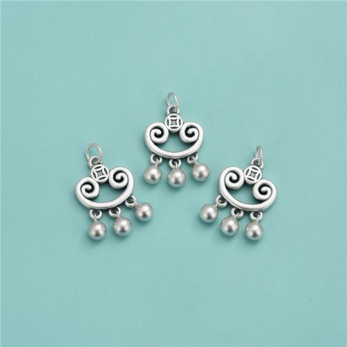 925 Sterling Silber Anhänger, DIY, Silberfarbe, 16.90x24.70mm, verkauft von PC