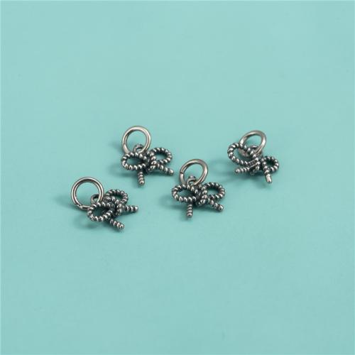 925 Sterling Sølv vedhæng, Bowknot, du kan DIY, oprindelige farve, 10x8mm, Solgt af PC