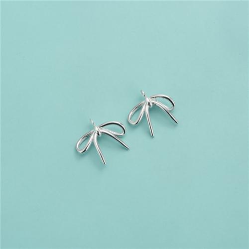 925 Sterling hopea riipus, 925 Sterling Silver, Bowknot, tee-se-itse, hopea, 18x15.70mm, Myymät PC