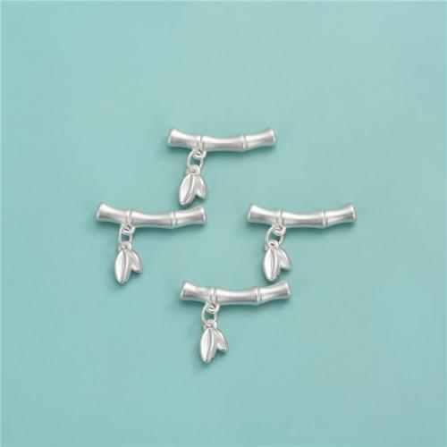 argent sterling 925 perles tube incurvé, bambou, DIY, argent, 28mm, Trou:Environ 2.6mm, Vendu par PC