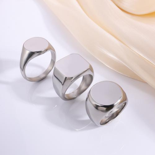 Titantium Steel Finger Ring, Titanium Steel, galvanizált, különböző stílusokat a választás & a nő, ezüst, Által értékesített PC